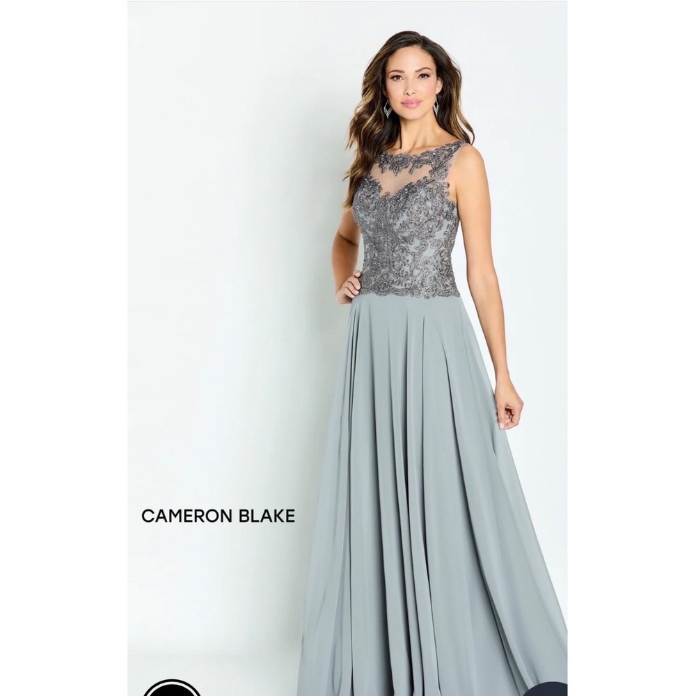 NWT Cameron Blake 22W Mother of the Bride Dress CB138 Blue Haze Beaded GownShawl